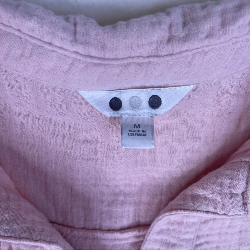 Three Dots Cotton Shirt Dress Petal Pink Medium